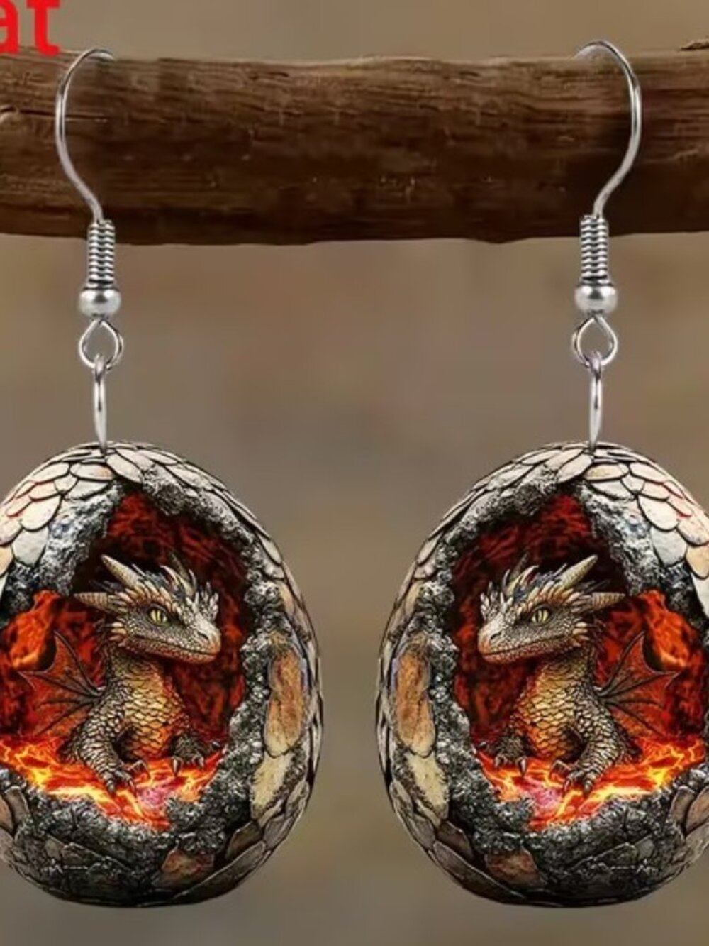 Dragon Earrings Acrylic Dangle Sterling Silver Hooks Fantasy Jewelry New